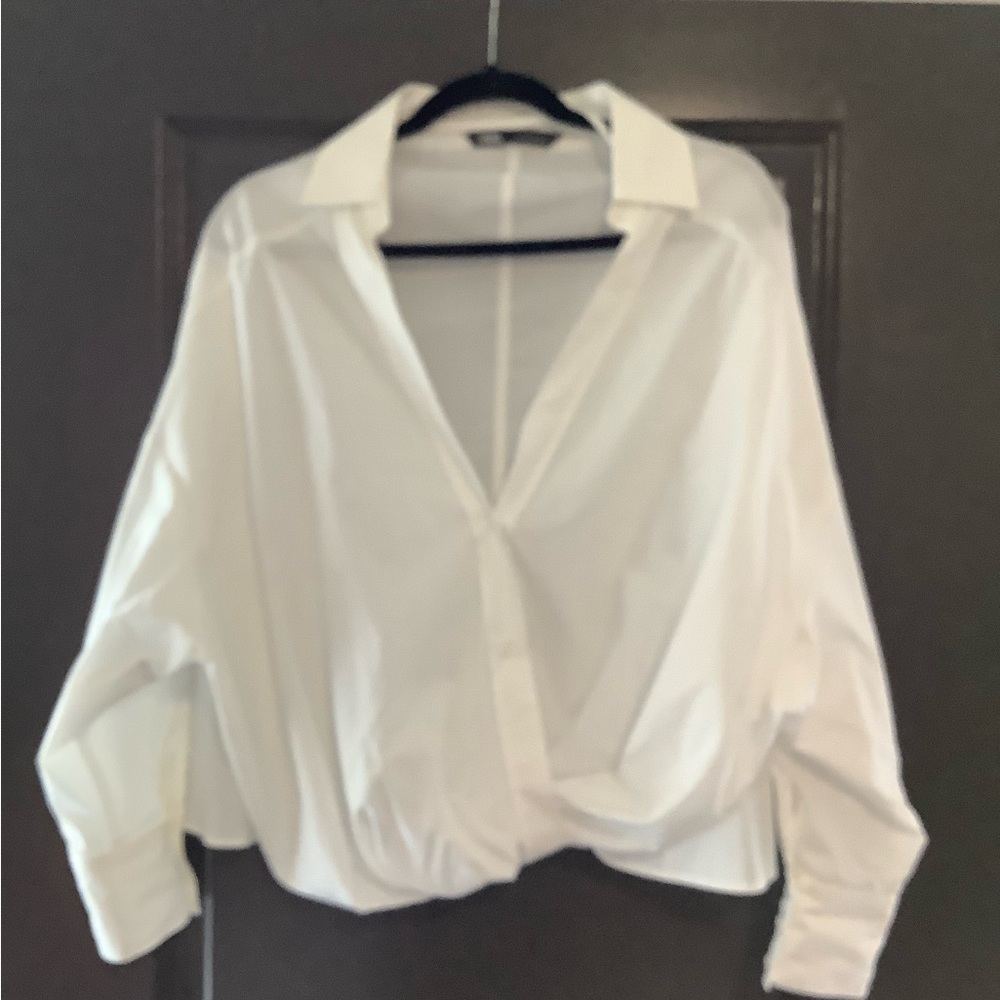 ZARA White Cotton Blouse